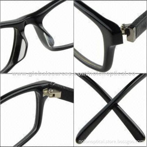 Acetate Thin Black Optical Frame with Italy Material for Men, Demo Lens